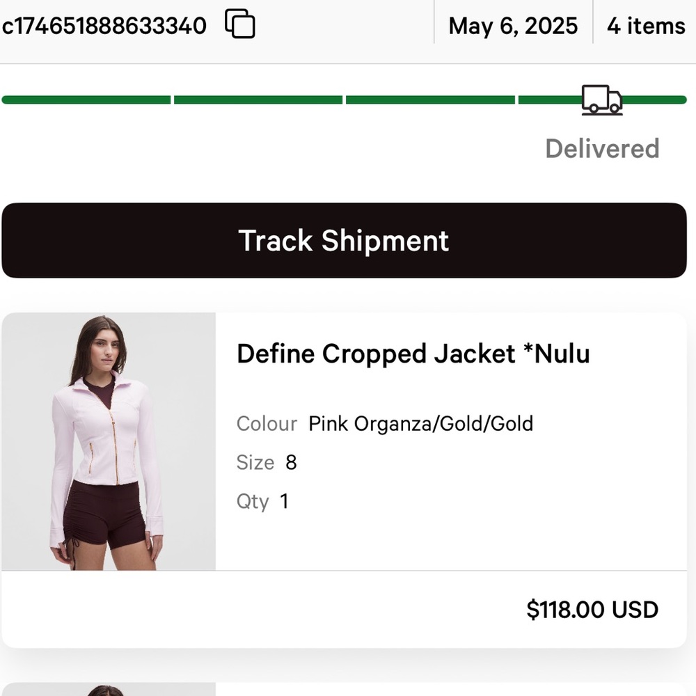 lululemon athletica Pink and Gold Define Cropped Jacket